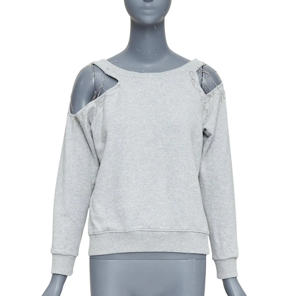 Saint Laurent Grey Cotton Knitwear Grey Cotton Very good - Front View