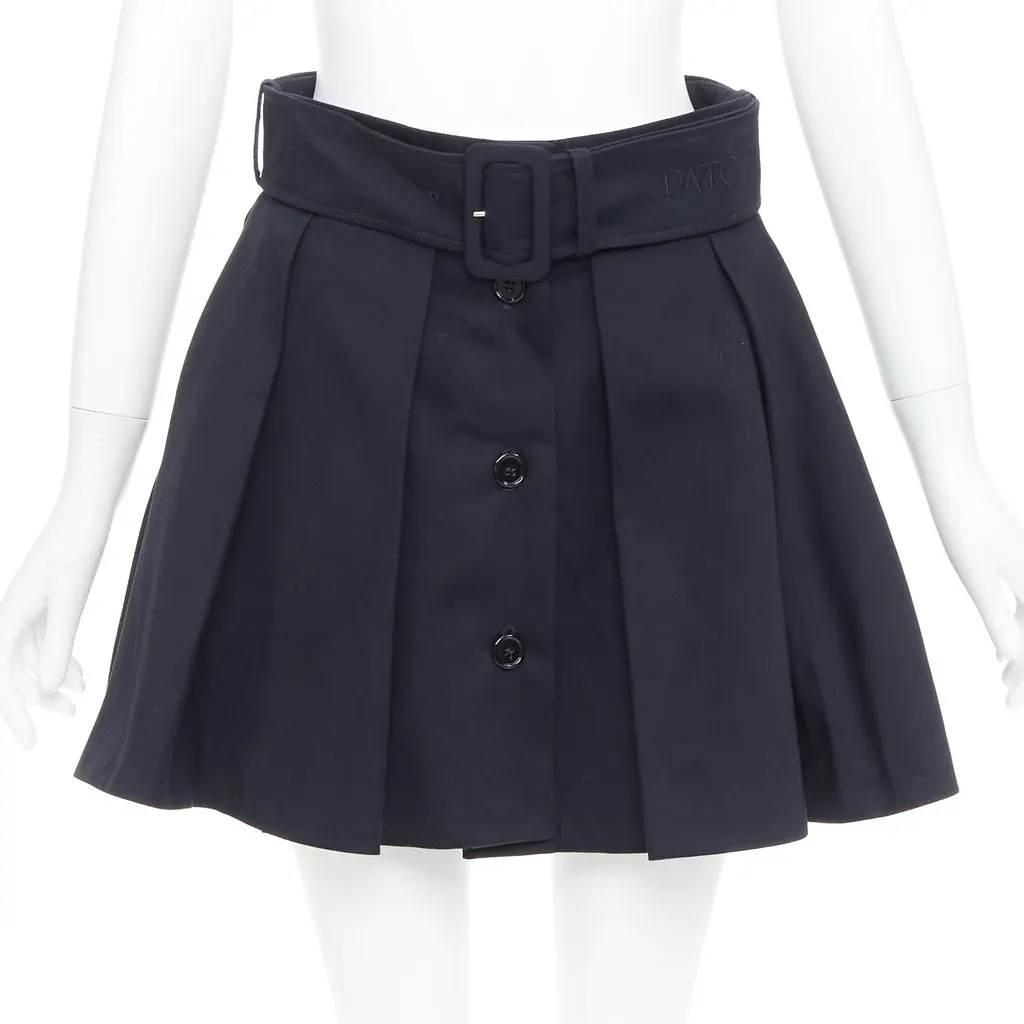 Patou Navy Cotton Skirt Navy Cotton Very good - Front View