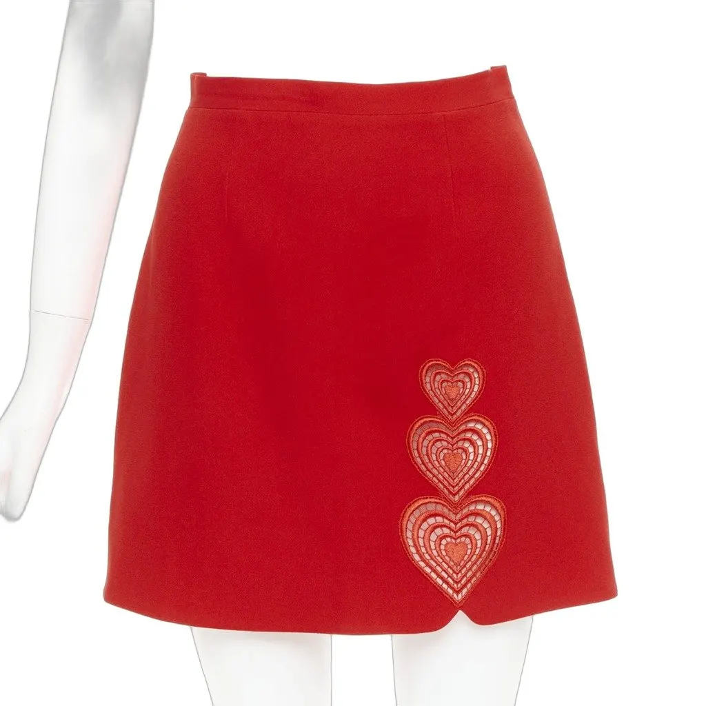 Christopher Kane Red Skirt Red Acetate Very good - Front View