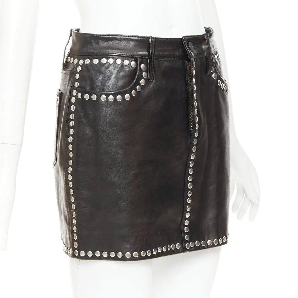 Frame Black Leather Skirt Black Leather Very good - Inside View