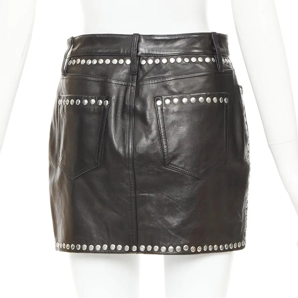 Frame Black Leather Skirt Black Leather Very good - Box View