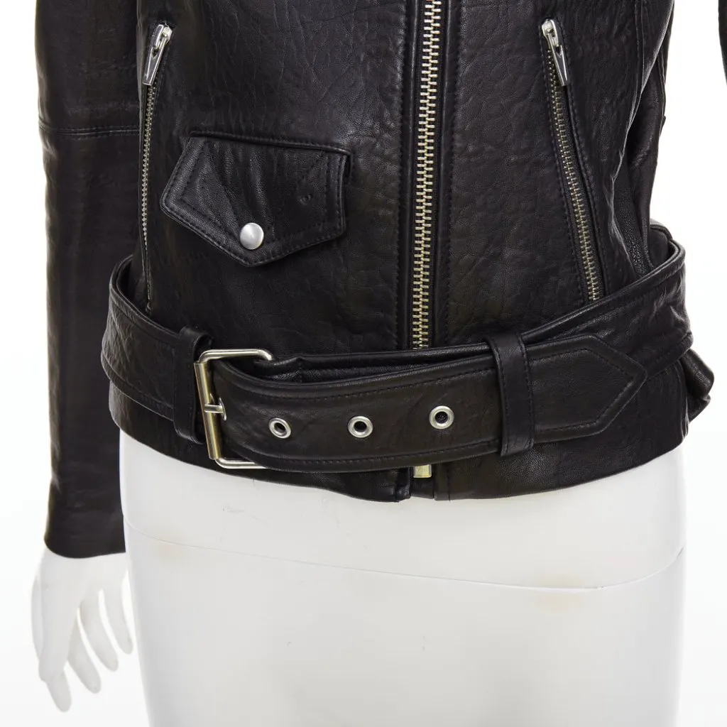 Unsigned Black Leather Leather Jacket Black Leather Very good - Back View