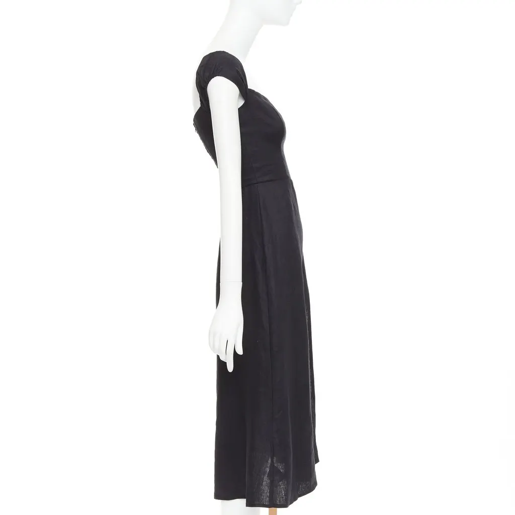 Reformation Bridgton Black Linen Never worn, with tag - Model View