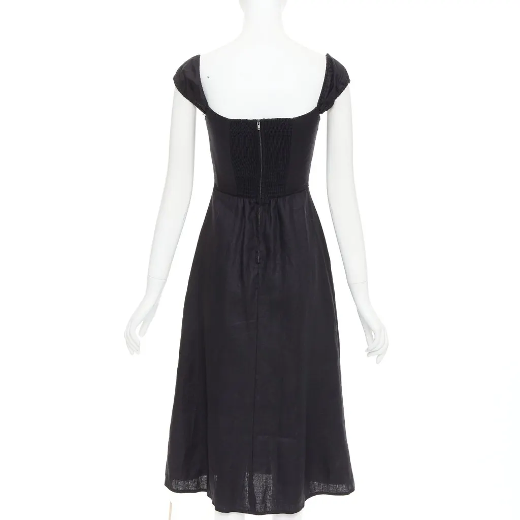 Reformation Bridgton Black Linen Never worn, with tag - Box View