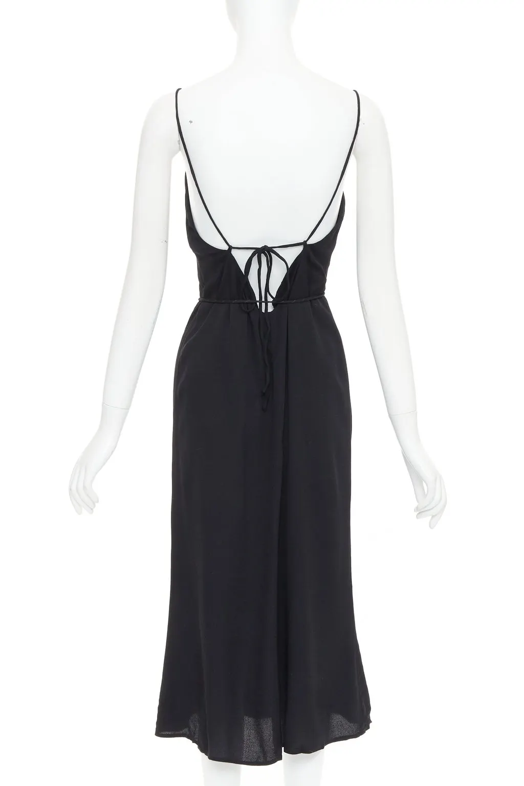 Reformation Black Viscose Dress Black Viscose Very good - Back View