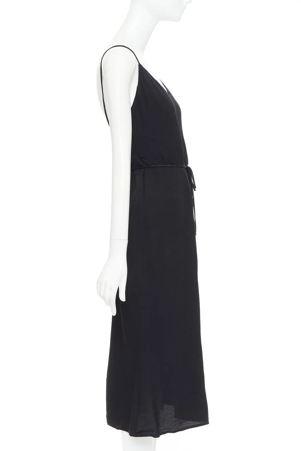 Reformation Black Viscose Dress Black Viscose Very good - Model View