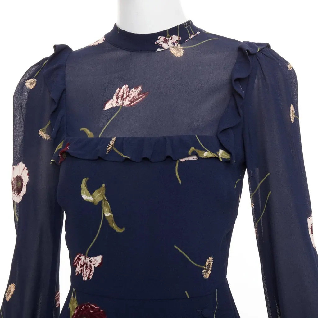 Reformation Gillian Navy Viscose Never worn, with tag - Back View