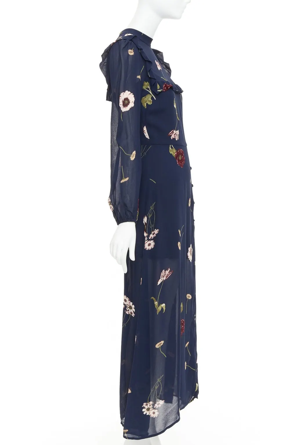 Reformation Gillian Navy Viscose Never worn, with tag - Model View