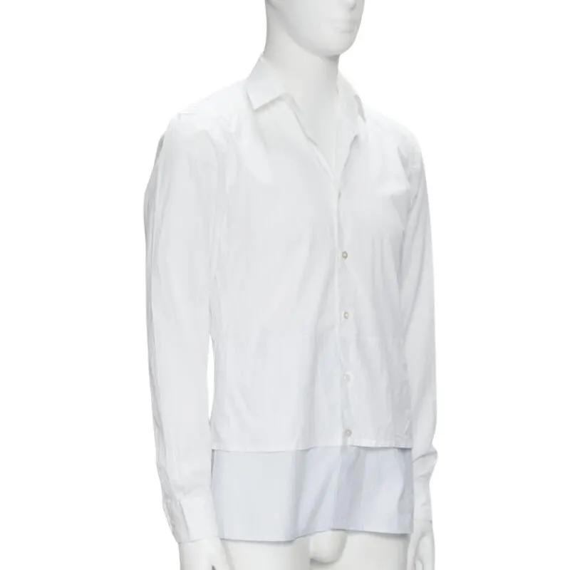 Raf Simons Layered Hem Shirt White Cotton Never worn - Front View