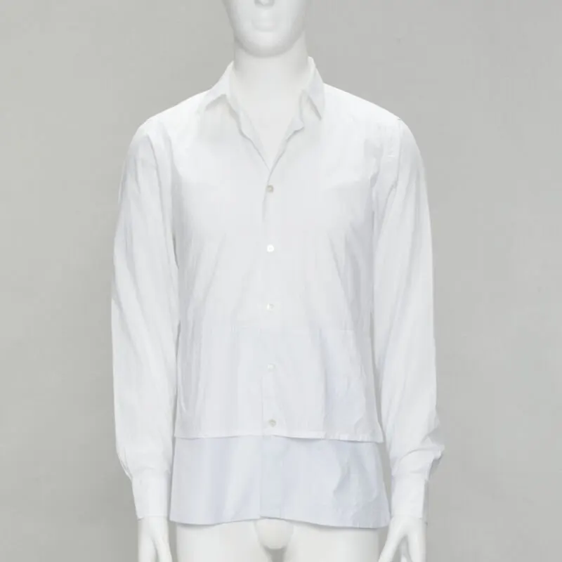 Raf Simons Layered Hem Shirt White Cotton Never worn - Inside View