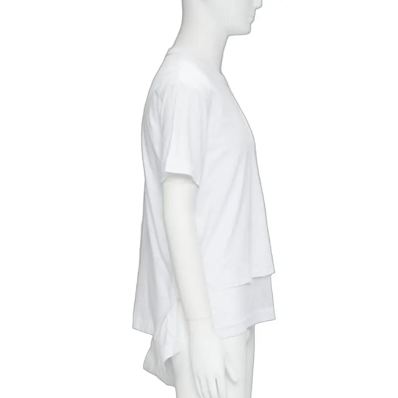 Comme des Garçons Fishnet Hem T-Shirt White Cotton Never worn - Front View