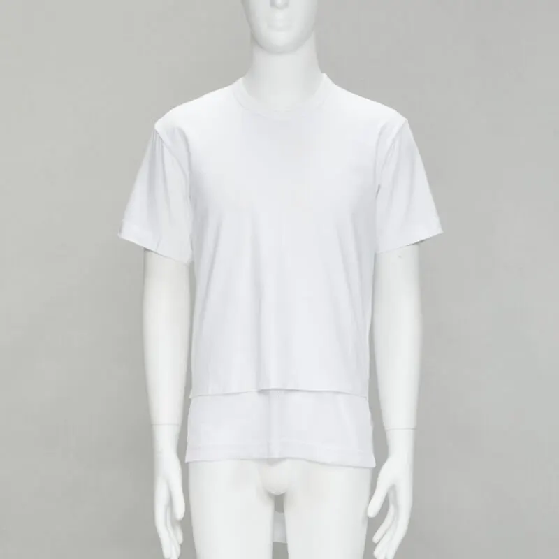 Comme des Garçons Fishnet Hem T-Shirt White Cotton Never worn - Inside View