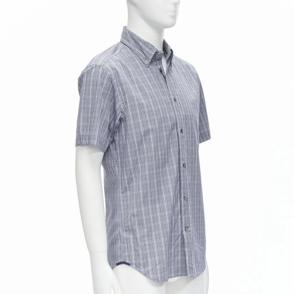 Ermenegildo Zegna Check Slim Shirt Grey Cotton Never worn, with tag - Inside View
