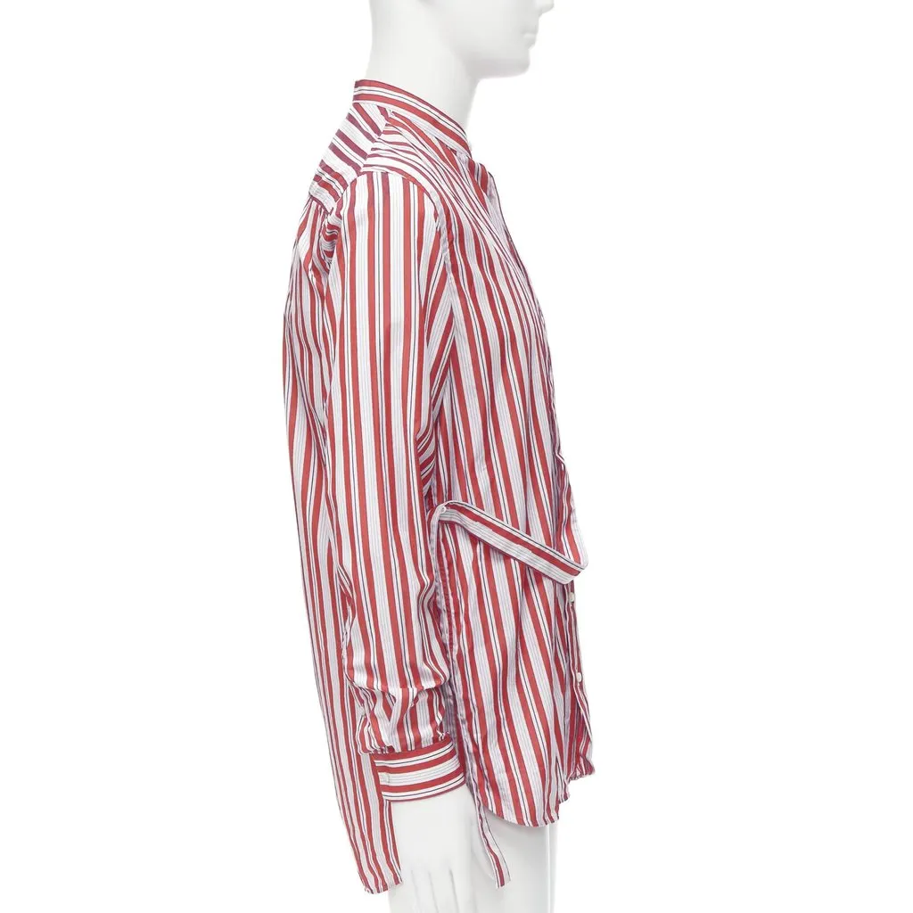 Jil Sander Striped Placket Shirt Red Cotton Good - Model View