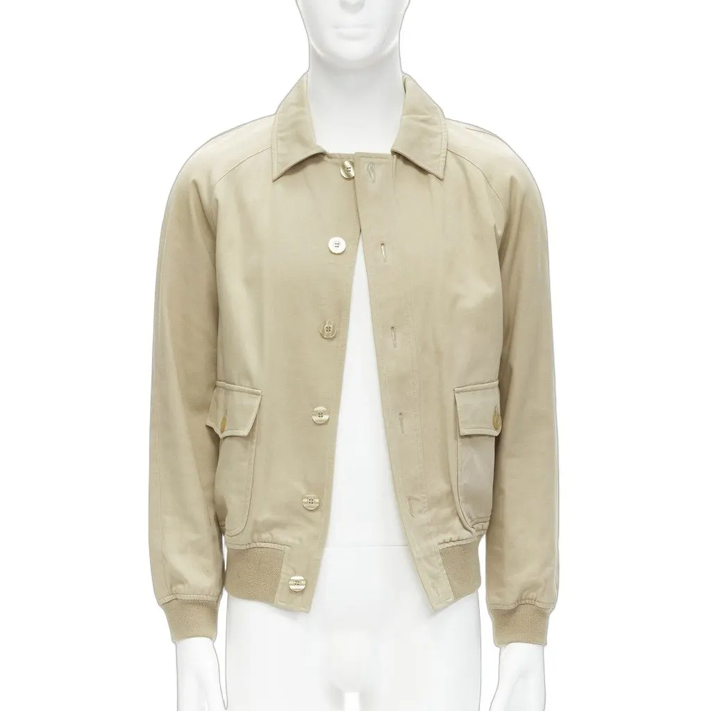 A.P.C. Beige Flap Pocket Bomber Beige Cotton Good - Front View