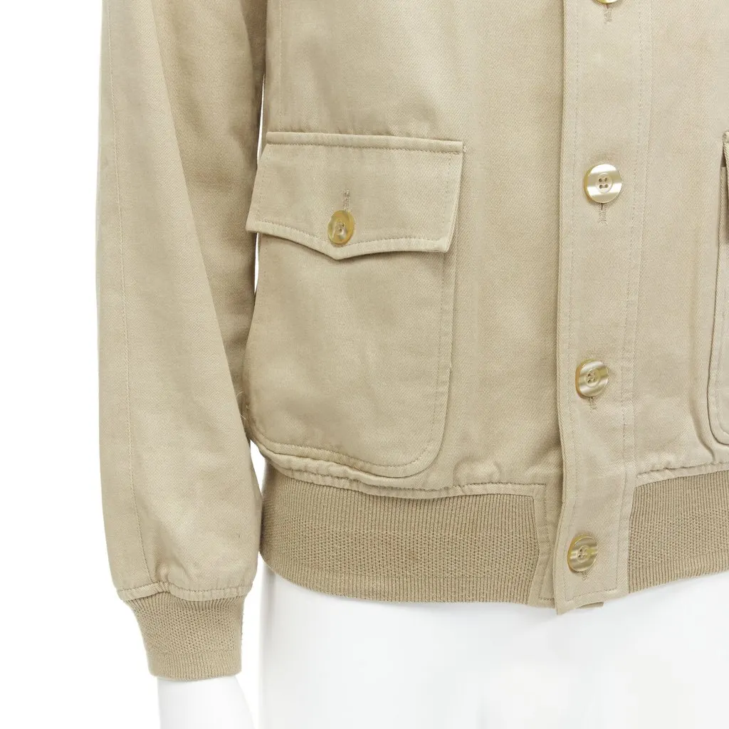 A.P.C. Beige Flap Pocket Bomber Beige Cotton Good - Back View