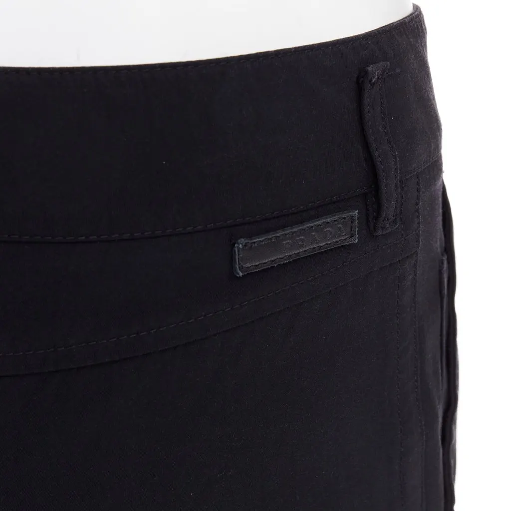 Prada Logo Cropped Shorts Black Viscose Very good - Back View