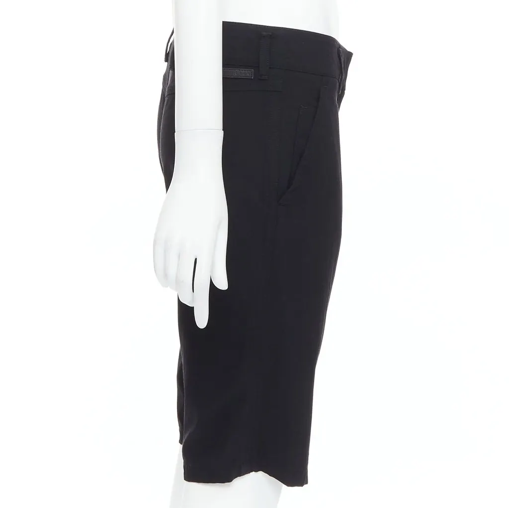 Prada Logo Cropped Shorts Black Viscose Very good - Model View
