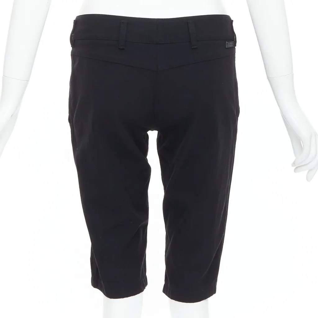 Prada Logo Cropped Shorts Black Viscose Very good - Box View