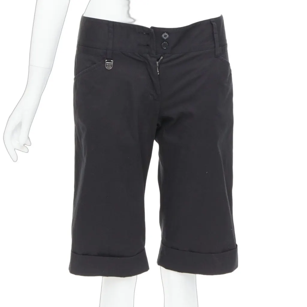Dolce & Gabbana Charm Bermuda Shorts Black Cotton Very good - Front View