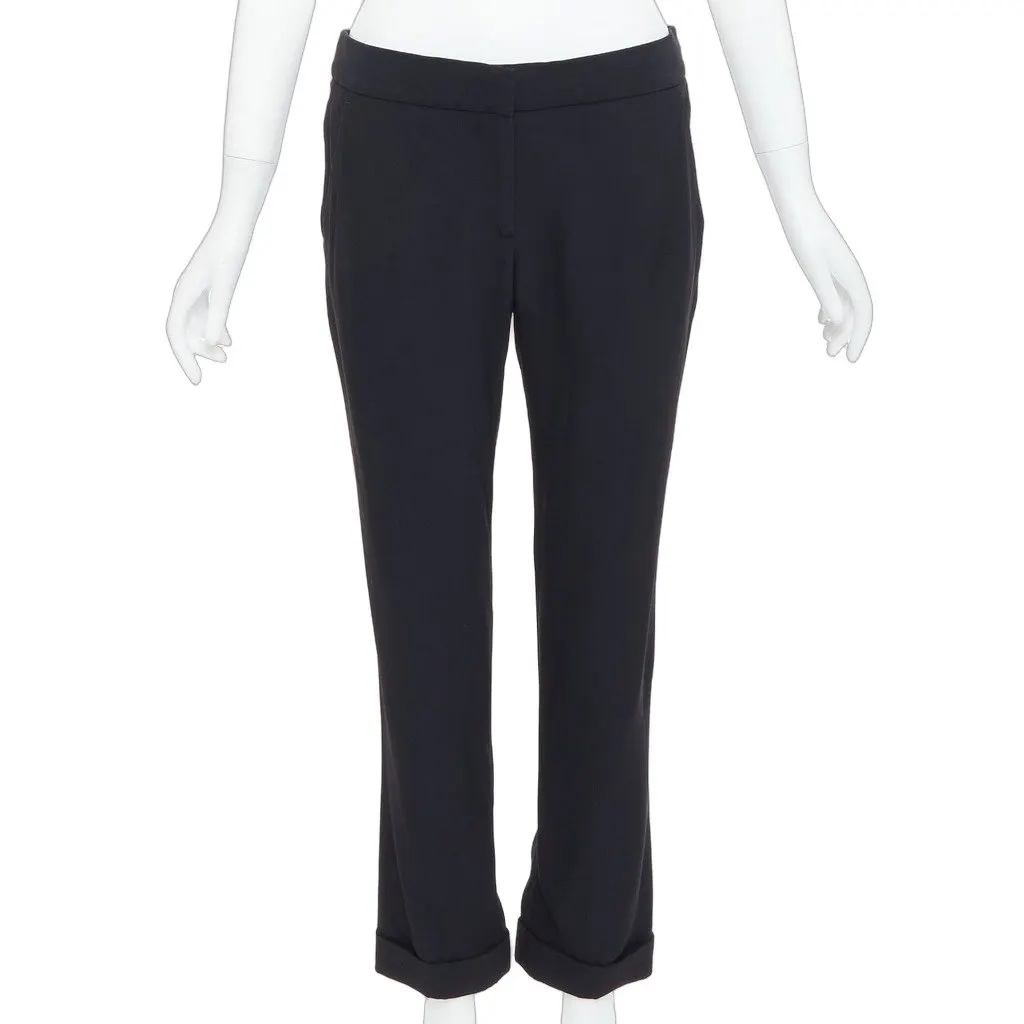 Alexander McQueen Checkered Wide Pants Black Acetate Very good - Front View