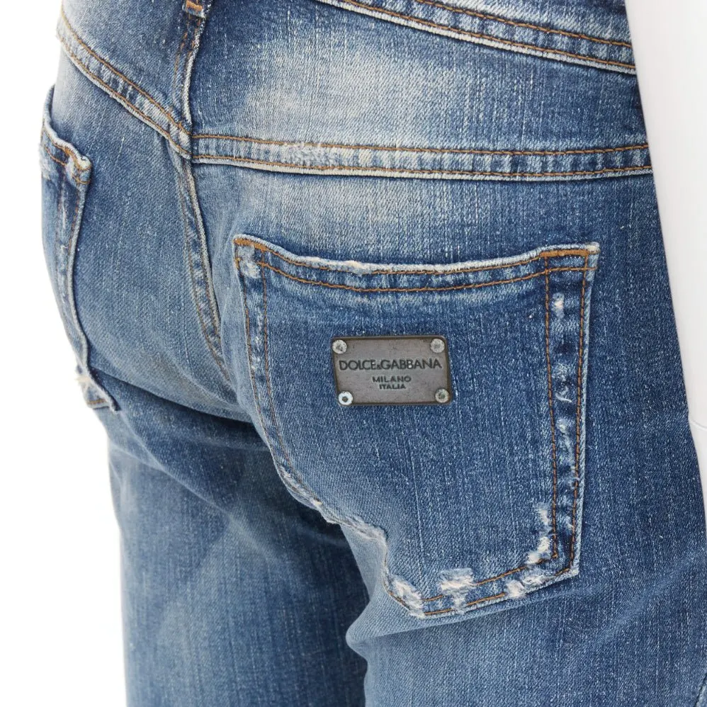 Dolce & Gabbana Distressed Matte Jeans Blue Very good - Back View