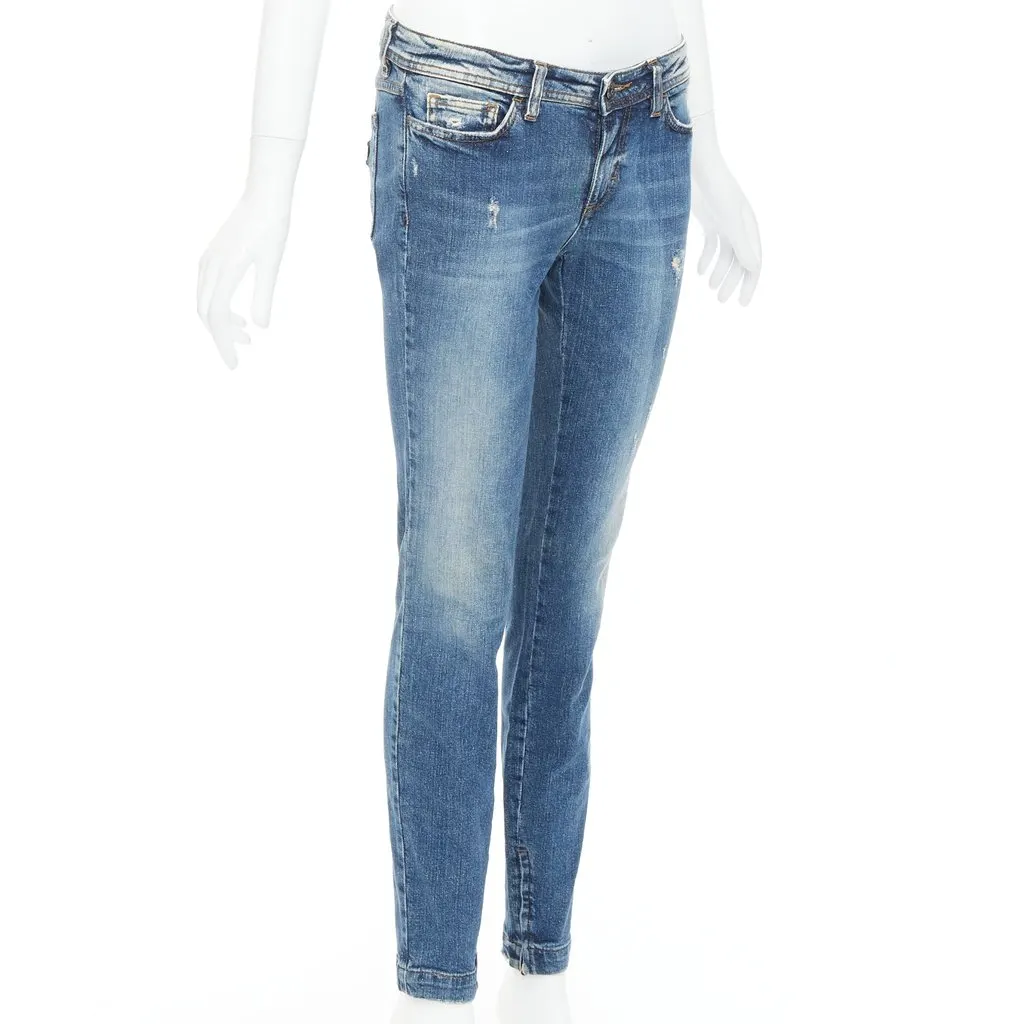 Dolce & Gabbana Distressed Matte Jeans Blue Very good - Inside View