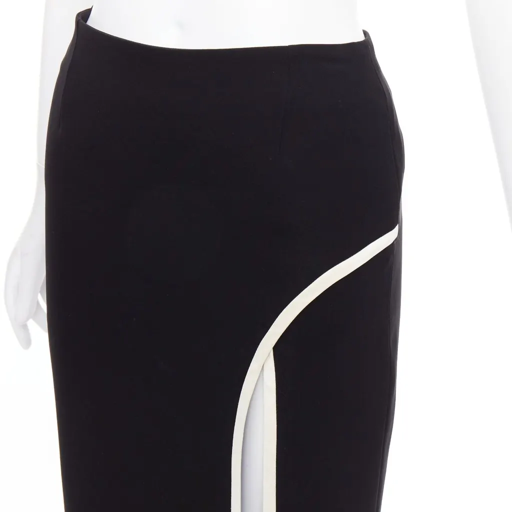 Lanvin Trim Slit Skirt Black Polyester Very good - Back View
