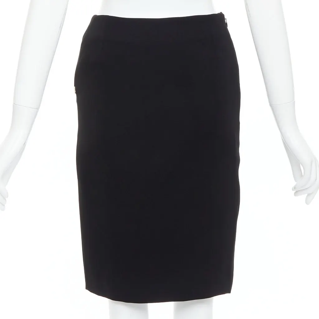 Lanvin Trim Slit Skirt Black Polyester Very good - Box View