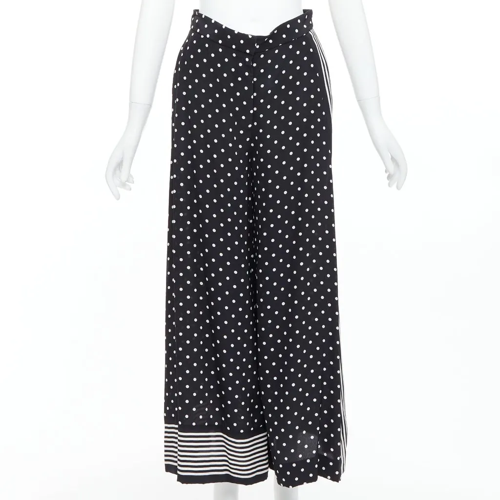 Stella McCartney Polka Dot Pants Black Silk Very good - Front View