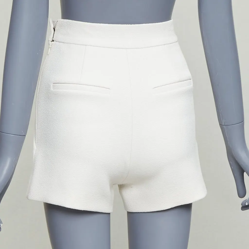 Balenciaga Dart Pleated Shorts Ecru Polyester Fair - Box View