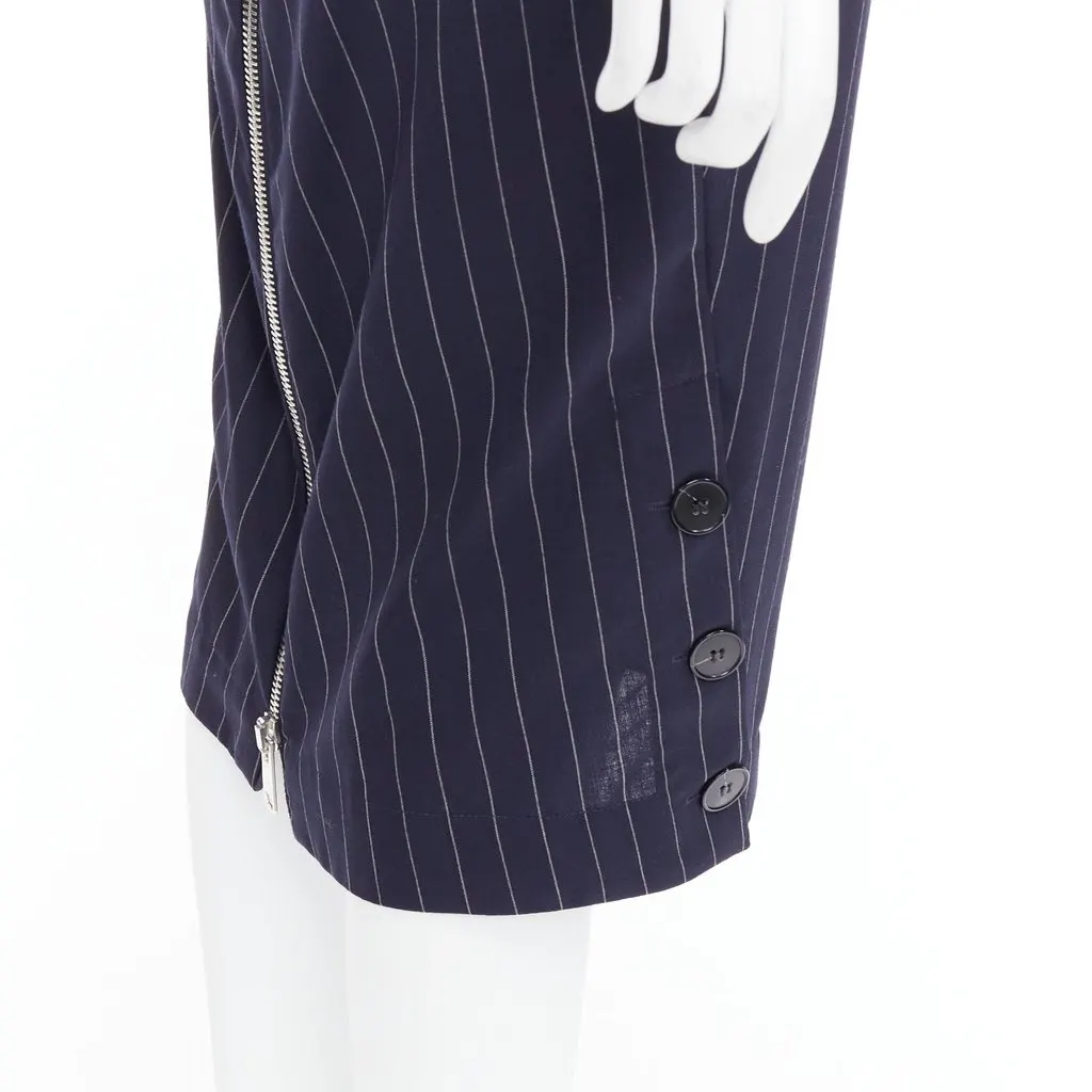Victoria Beckham Pinstriped Pencil Skirt Navy Wool Very good - Back View