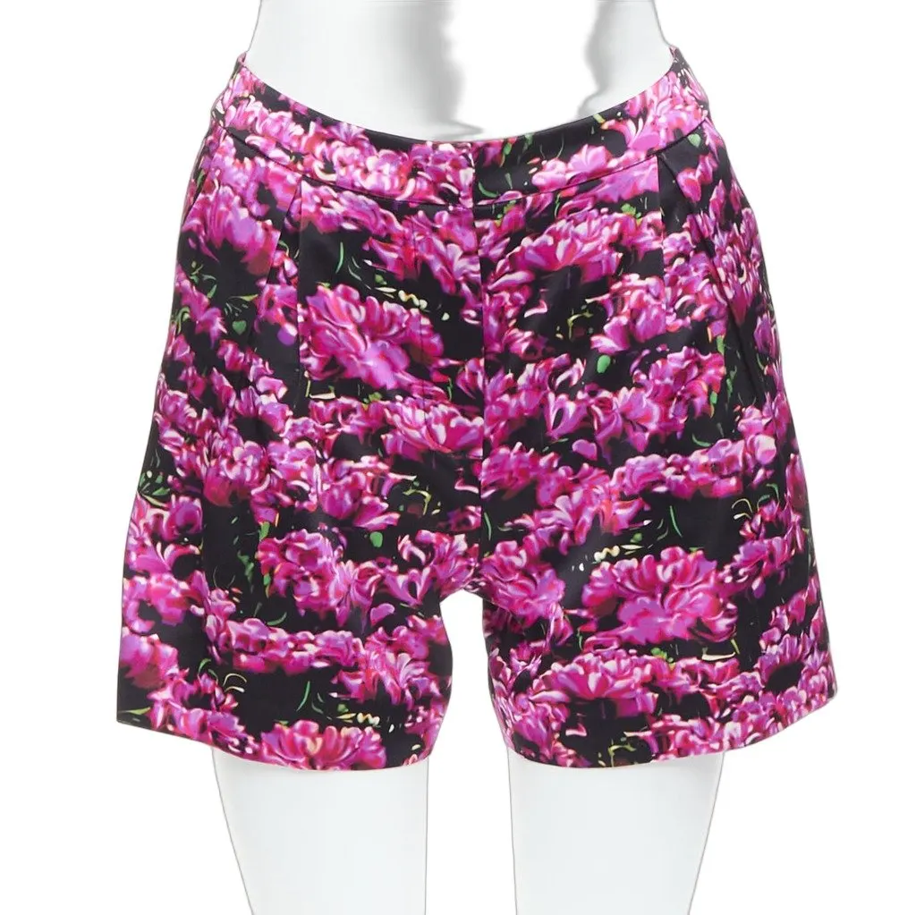 Mary Katrantzou Floral Silk Shorts Pink Silk Very good - Front View