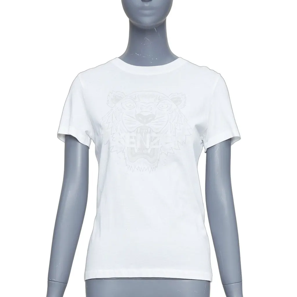 Kenzo Tiger Felt Tee White Cotton Fair - Front View