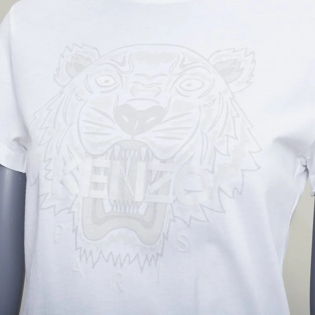 Kenzo Tiger Felt Tee White Cotton Fair - Back View