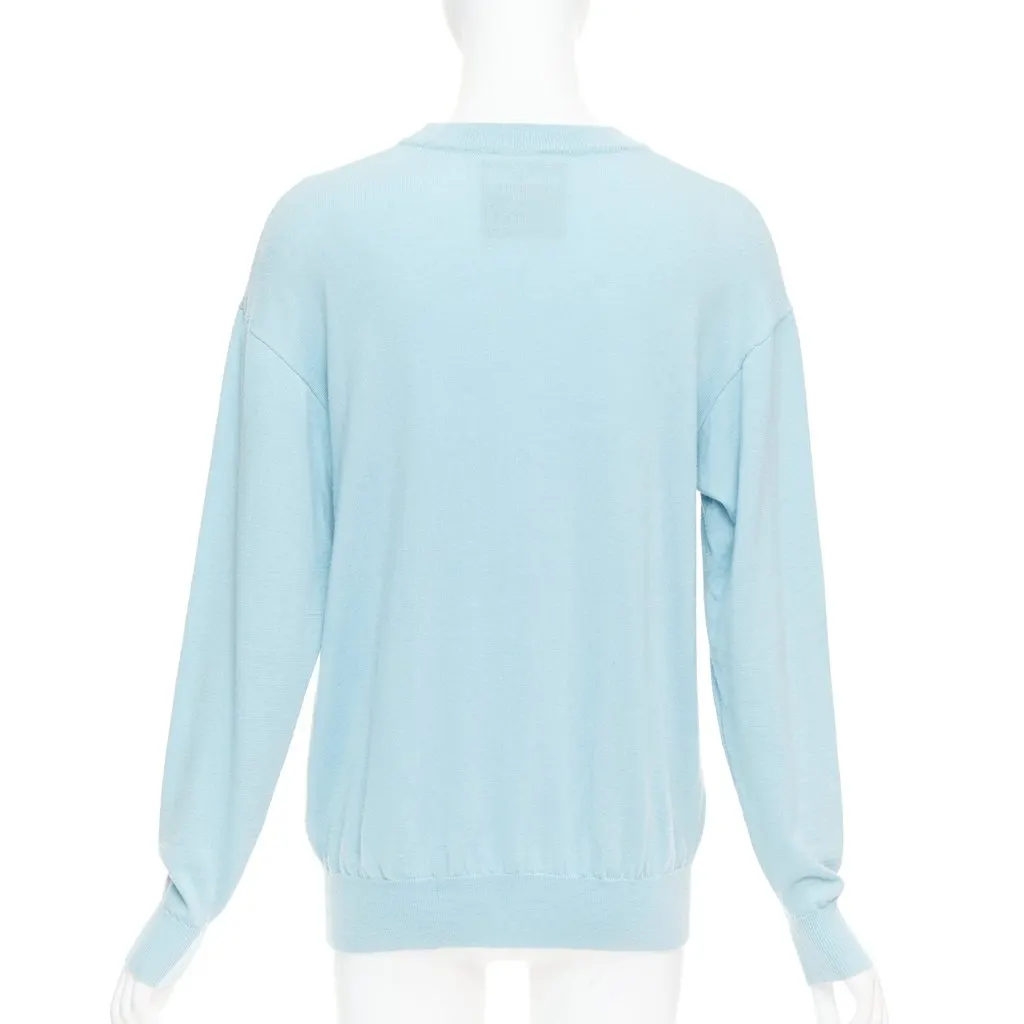Moschino Rainbow Logo Sweater Blue Wool Fair - Box View
