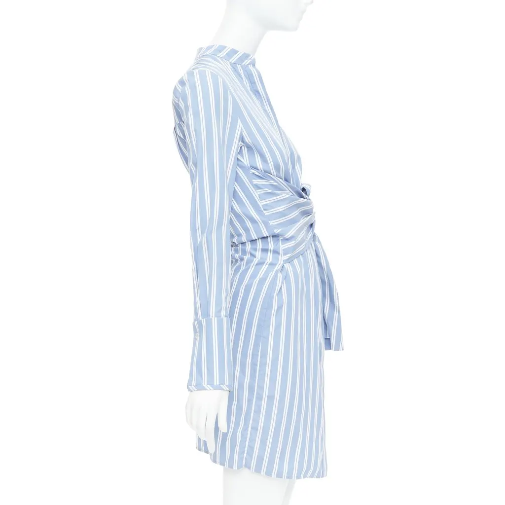 VICTORIA, VICTORIA BECKHAM Striped Shirt Dress Blue Cotton Fair - Model View