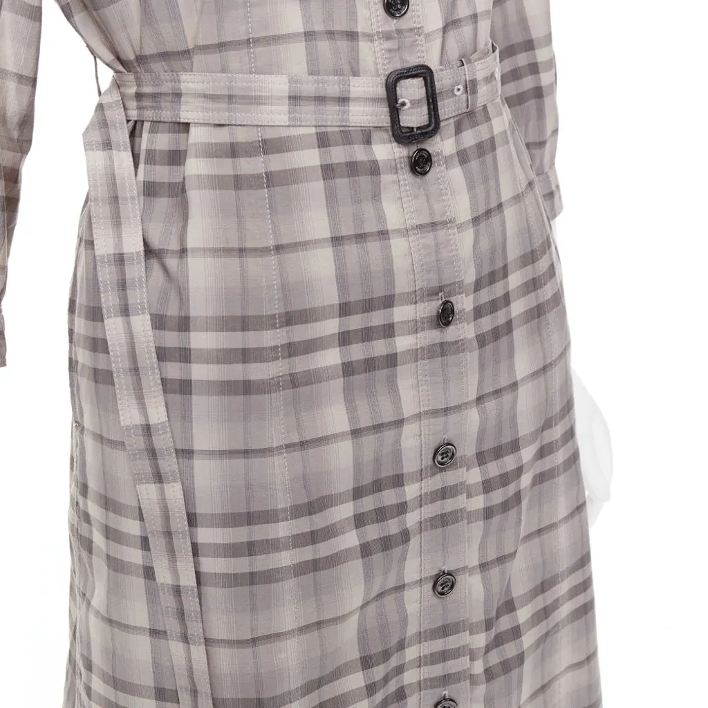 Burberry Cowhide Shirt Dress Beige Cotton Good - Back View