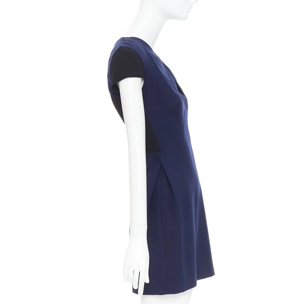 Roland Mouret Asymmetric Shift Dress Black Wool Fair - Model View