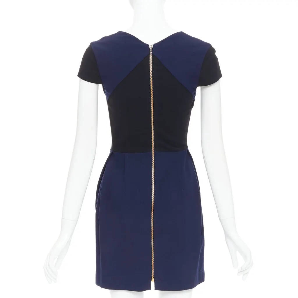 Roland Mouret Asymmetric Shift Dress Black Wool Fair - Box View