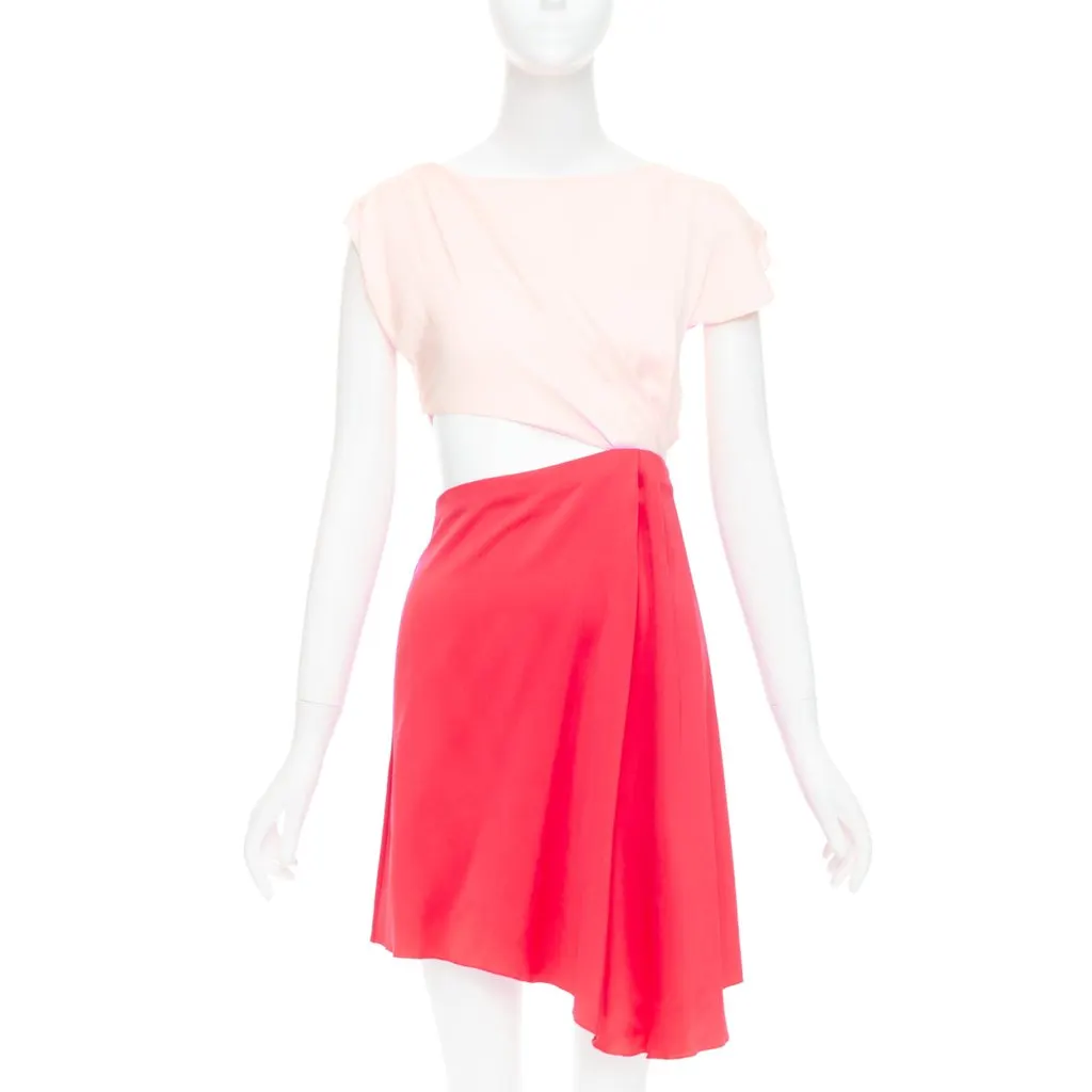 Vionnet Draped Cutout Dress Red Silk Very good - Front View