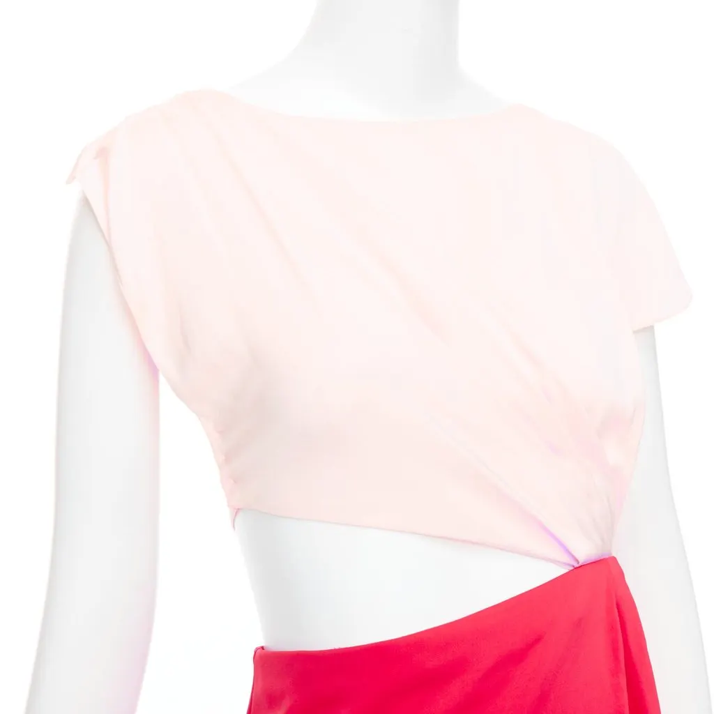Vionnet Draped Cutout Dress Red Silk Very good - Back View