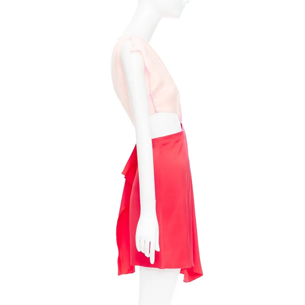 Vionnet Draped Cutout Dress Red Silk Very good - Model View