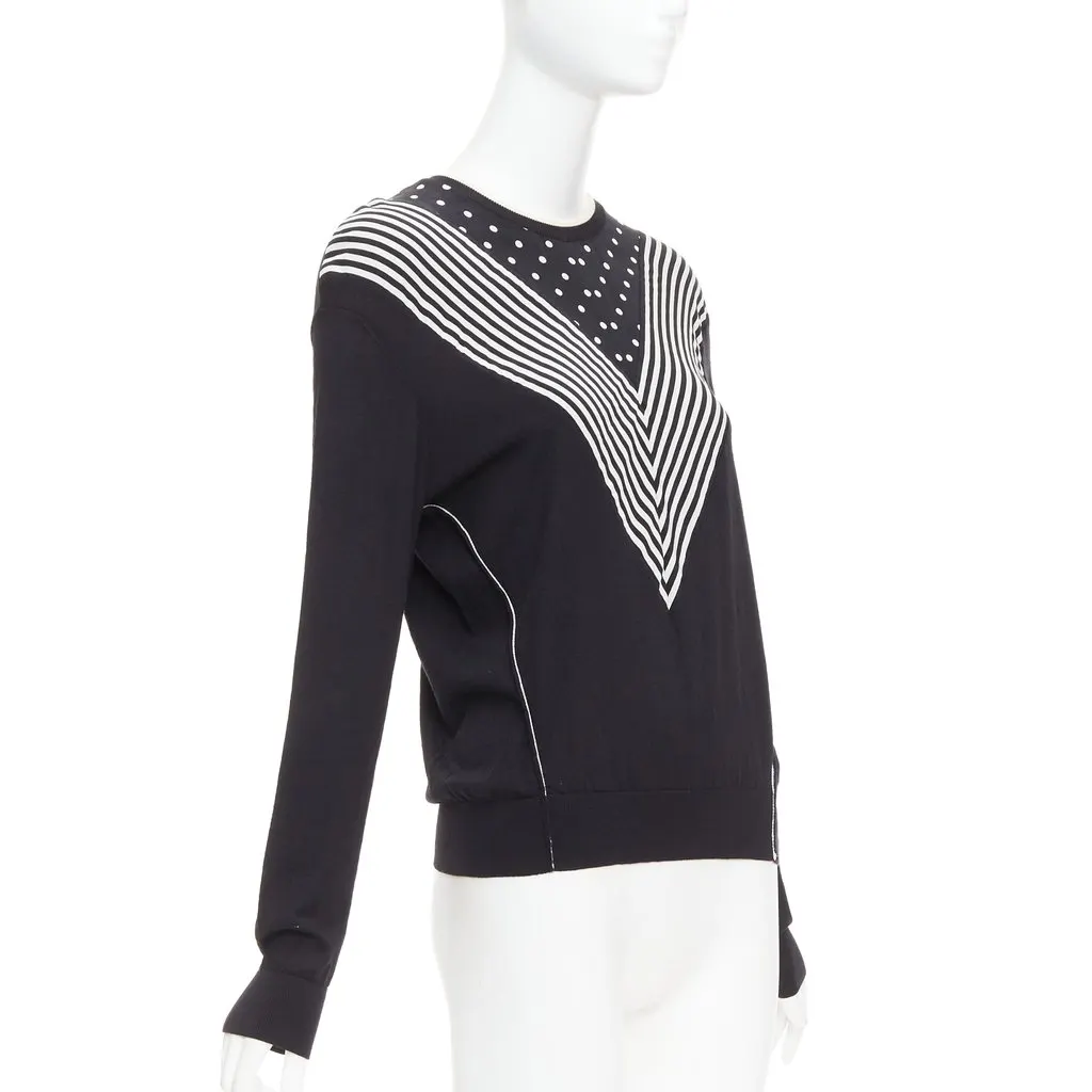 Stella McCartney Silk Trim Sweater Black Wool Very good - Inside View