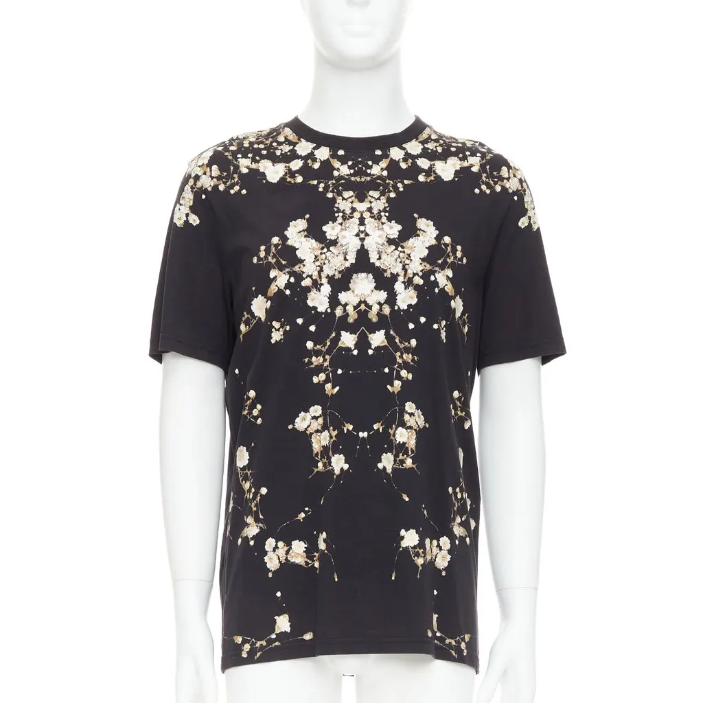 Givenchy Floral Print Tee Black Cotton Very good - Front View