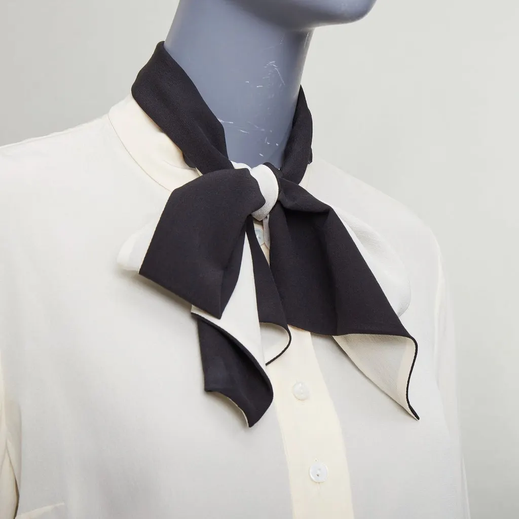 Lanvin Contrast Tie Blouse Ecru Silk Fair - Back View