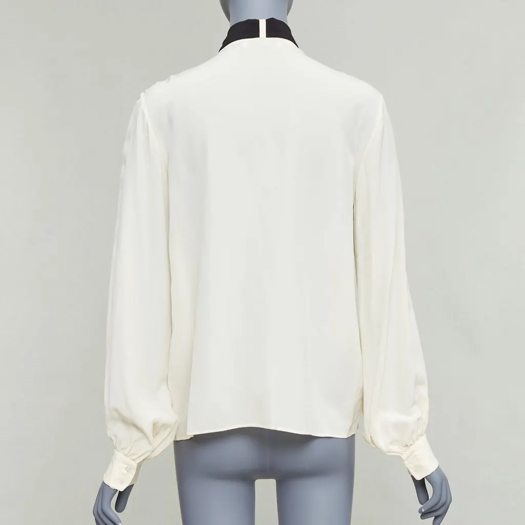 Lanvin Contrast Tie Blouse Ecru Silk Fair - Box View