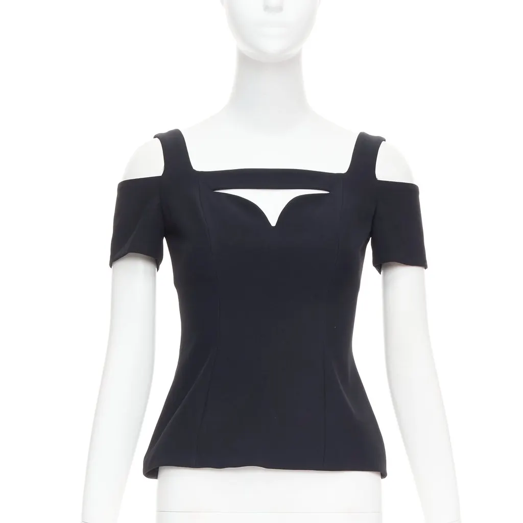 Alexander McQueen Cold Shoulder Top Black Very good - Front View