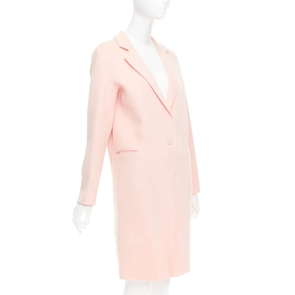 Sandro Pink Notched Collar Coat Pink Wool Very good - Inside View