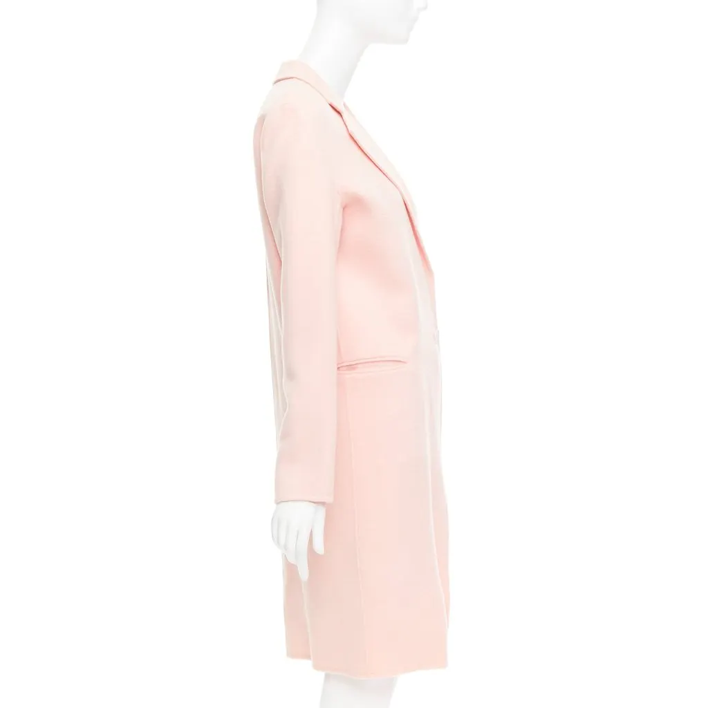 Sandro Pink Notched Collar Coat Pink Wool Very good - Model View